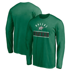 NHL Dallas Stars Team Arch Knockout Long Sleeve T-Shirt - Kelly Green