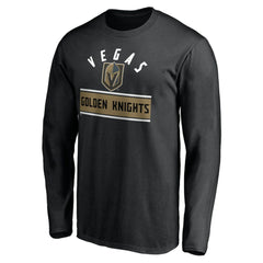 NHL Vegas Golden Knights Team Arch Knockout Long Sleeve T-Shirt - Black