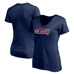 NHL Columbus Blue Jackets Women's Mascot In Bounds V-Neck T-Shirt - Navy