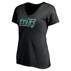 NHL Dallas Stars Women's Mascot In Bounds V-Neck T-Shirt - Black
