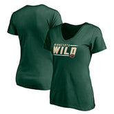NHL Minnesota Wild Women's Mascot In Bounds V-Neck T-Shirt - Green