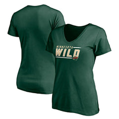 NHL Minnesota Wild Women's Mascot In Bounds V-Neck T-Shirt - Green