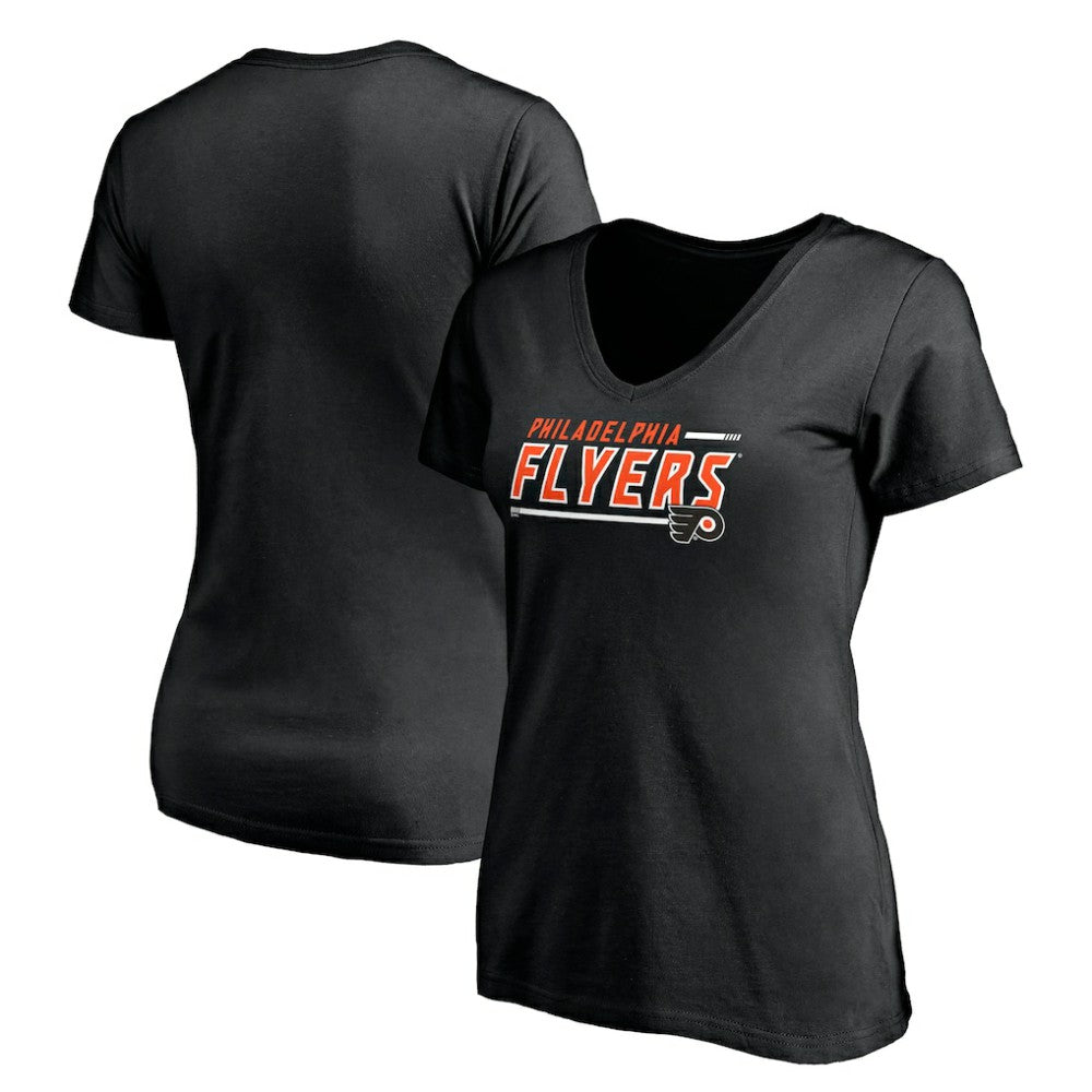 NHL Philadelphia Flyers Women's Mascot In Bounds V-Neck T-Shirt - Black