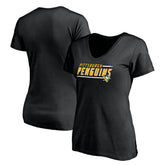 NHL Pittsburgh Penguins Women's Mascot In Bounds V-Neck T-Shirt - Black