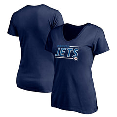 NHL Winnipeg Jets Women's Mascot In Bounds V-Neck T-Shirt - Navy