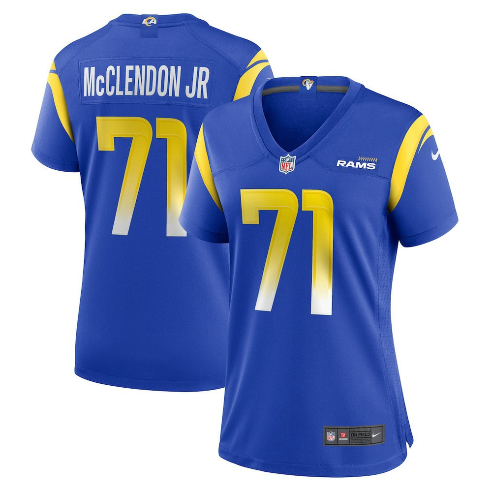 NFL Warren McClendon Jr. Los Angeles Rams Women's Team Game Jersey - Royal