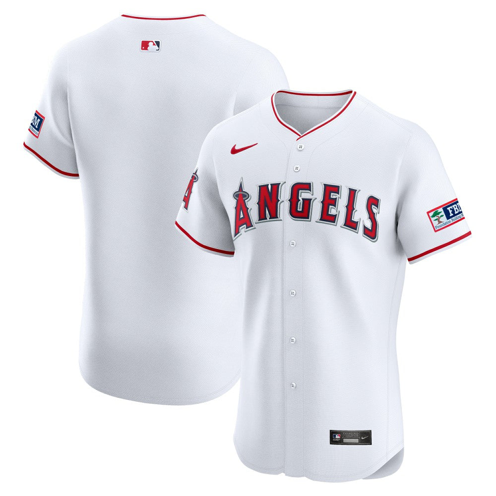 MLB Los Angeles Angels Nike Home Elite Patch Jersey - White