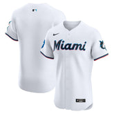 MLB Miami Marlins Nike Home Elite Patch Jersey - White