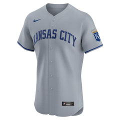 MLB Kansas City Royals Nike Road Vapor Premier Elite Patch Jersey - Gray