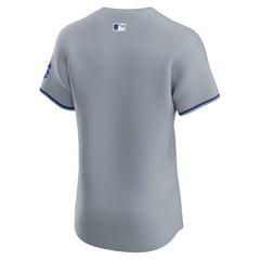 MLB Kansas City Royals Nike Road Vapor Premier Elite Patch Jersey - Gray