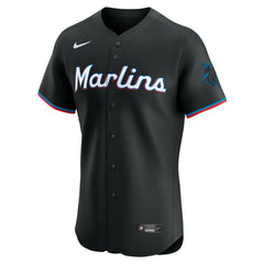 MLB Miami Marlins Nike Alternate Vapor Premier Elite Patch Jersey - Black