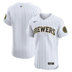 Milwaukee Brewers Nike Alternate Vapor Premier Elite Patch Jersey - White Jerseys