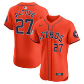 MLB Jose Altuve Houston Astros Nike Alternate Elite Sponsor Patch Player Jersey - Orange