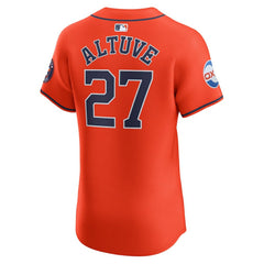 MLB Jose Altuve Houston Astros Nike Alternate Elite Sponsor Patch Player Jersey - Orange