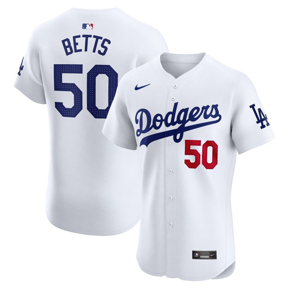 MLB Mookie Betts Los Angeles Dodgers Nike Home Elite Jersey - White