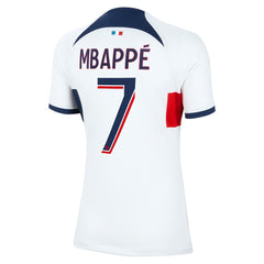 Kylian Mbappe Paris Saint-Germain Women's 2023/24 Away Stadium Replica Player Jersey White