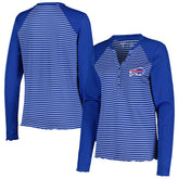 Buffalo Bills Antigua Women's Maverick Waffle Henley Long Sleeve T-Shirt Royal
