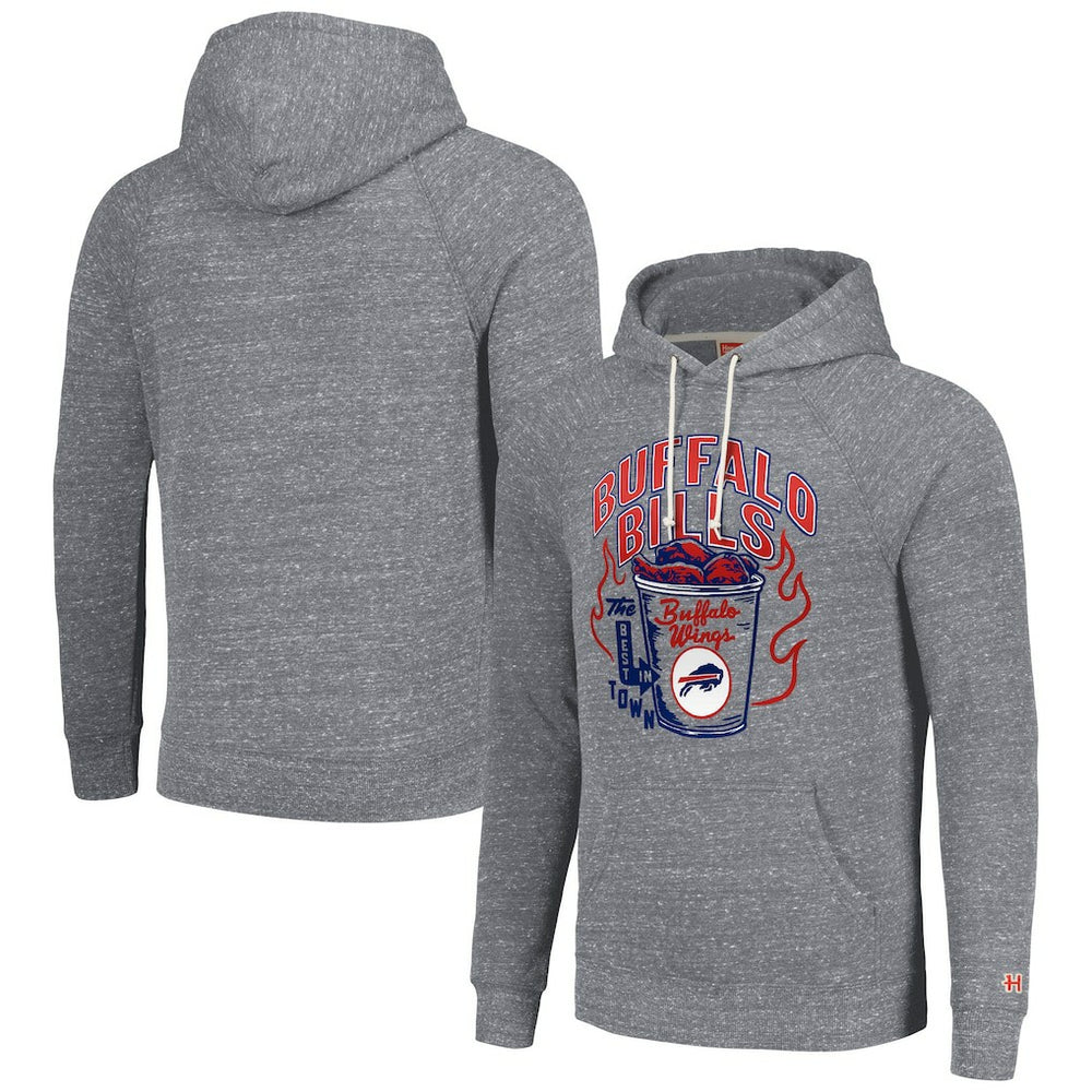 Buffalo Bills Homage Unisex NFL x Guy Fieri’s Flavortown Tri-Blend Pullover Hoodie Gray
