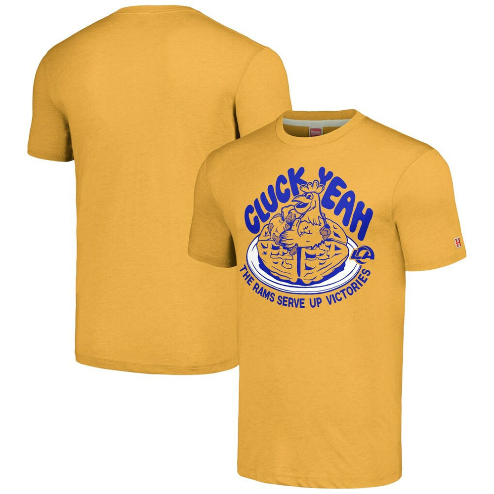 Los Angeles Rams Homage Unisex NFL x Guy Fieri’s Flavortown Tri-Blend T-Shirt Gold