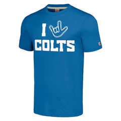 Indianapolis Colts Homage Unisex The NFL ASL Collection by Love Sign Tri-Blend T-Shirt Royal