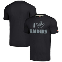 Las Vegas Raiders Homage Unisex The NFL ASL Collection by Love Sign Tri-Blend T-Shirt Charcoal