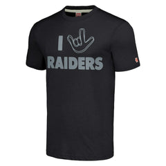 Las Vegas Raiders Homage Unisex The NFL ASL Collection by Love Sign Tri-Blend T-Shirt Charcoal