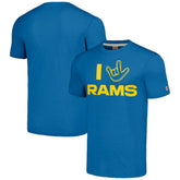 Los Angeles Rams Homage Unisex The NFL ASL Collection by Love Sign Tri-Blend T-Shirt Royal