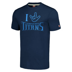 Tennessee Titans Homage Unisex The NFL ASL Collection by Love Sign Tri-Blend T-Shirt Navy