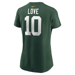Jordan Love Green Bay Packers Women's Player Name & Number T-Shirt Green