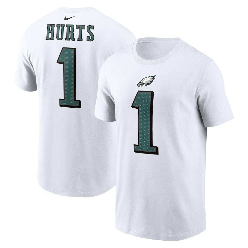 Jalen Hurts Philadelphia Eagles Player Name & Number T-Shirt White