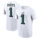 Jalen Hurts Philadelphia Eagles Player Name & Number T-Shirt White