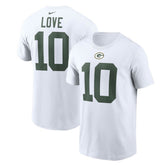 Jordan Love Green Bay Packers Player Name & Number T-Shirt White