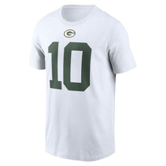 Jordan Love Green Bay Packers Player Name & Number T-Shirt White