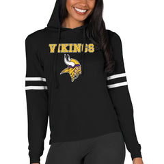 Minnesota Vikings Concepts Sport Women's Marathon Lightweight Lounge Pullover Hoodie Black