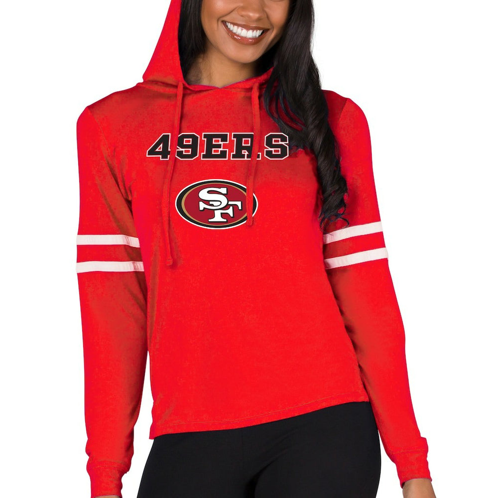 San Francisco 49ers Concepts Sport Women's Marathon Lightweight Lounge Pullover Hoodie Scarlet