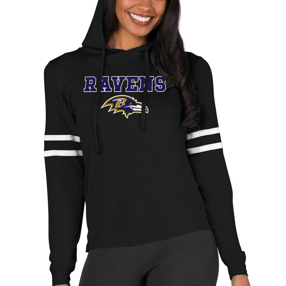 Baltimore Ravens Concepts Sport Women's Marathon Lightweight Lounge Pullover Hoodie Black