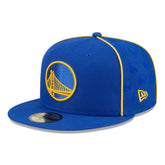 Golden State Warriors Piped & Flocked 59Fifty Fitted Hat Royal