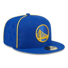 Golden State Warriors Piped & Flocked 59Fifty Fitted Hat Royal