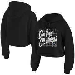 Dallas Cowboys WEAR by Erin Andrews Women's Domestic Cropped Pullover Hoodie Black
