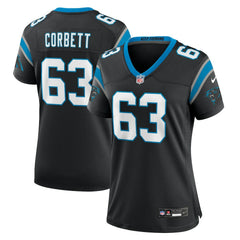 NFL Austin Corbett Carolina Panthers Women's Team Game Jersey - Black