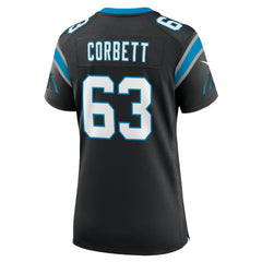 NFL Austin Corbett Carolina Panthers Women's Team Game Jersey - Black