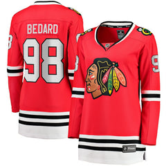 NHL Connor Bedard Chicago Blackhawks Fanatics Women's Home Breakaway Player Jersey - Red