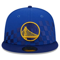 Golden State Warriors Rally Drive Checkerboard 59FIFTY Crown Fitted Hat Royal