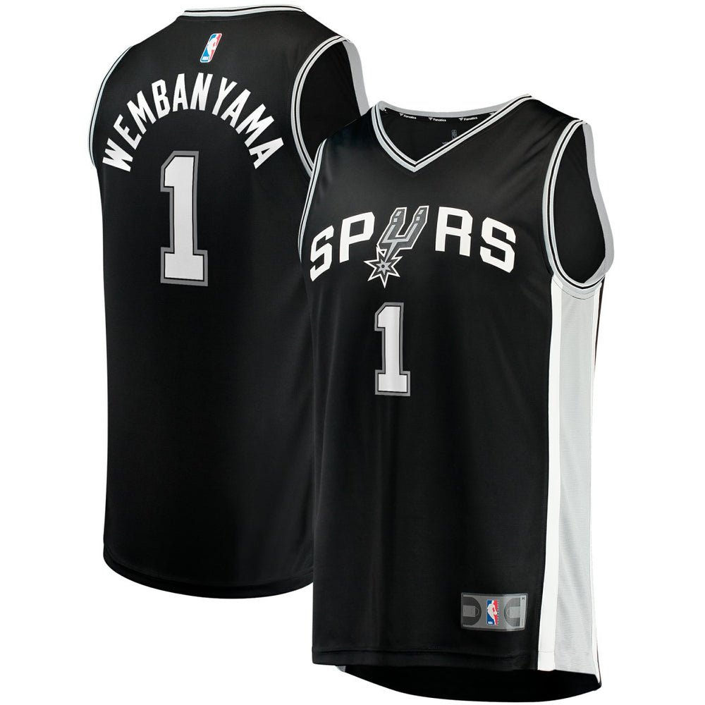 NBA Victor Wembanyama San Antonio Spurs Youth Fast Break Replica Jersey - Icon Edition - Black