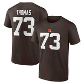 Joe Thomas Cleveland Browns Retired Player Icon Name & Number T-Shirt Brown
