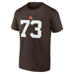 Joe Thomas Cleveland Browns Retired Player Icon Name & Number T-Shirt Brown