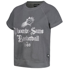 Phoenix Suns The Wild Collective Women's Embroidered Fleece Raglan Short Sleeve Pullover Sweatshirt Gray