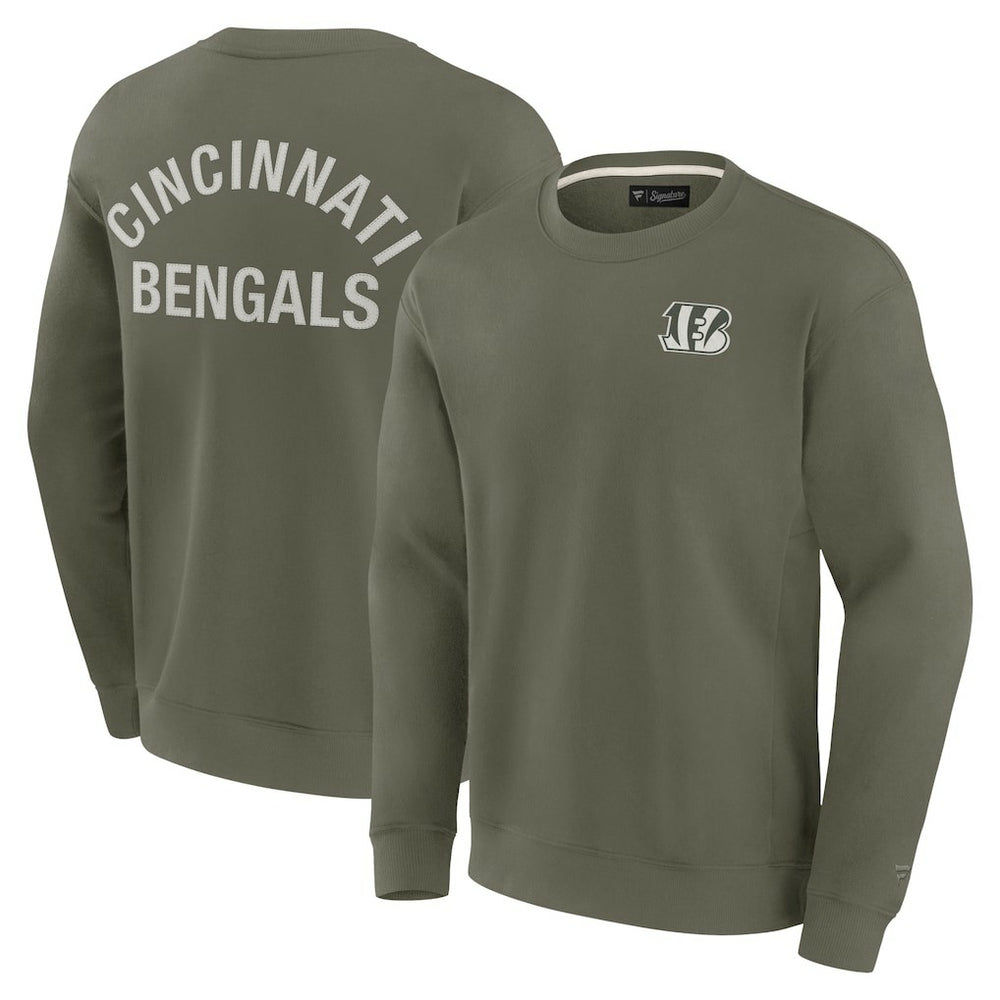 Cincinnati Bengals Unisex Elements Super Soft Pullover Sweatshirt Olive