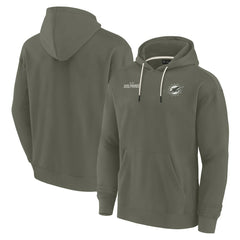 Miami Dolphins Unisex Elements Super Soft Fleece Pullover Hoodie Olive
