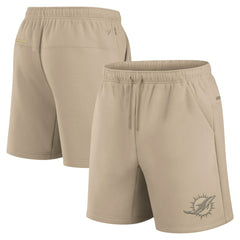 Miami Dolphins Unisex Elements Super Soft Fleece Shorts Khaki
